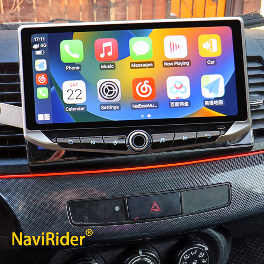 10.88" Screen Android Video Player Carplay for Mitsubishi Lancer 2007 2012 Type-C Charging Mobile holder GPS Multimedia Stereo