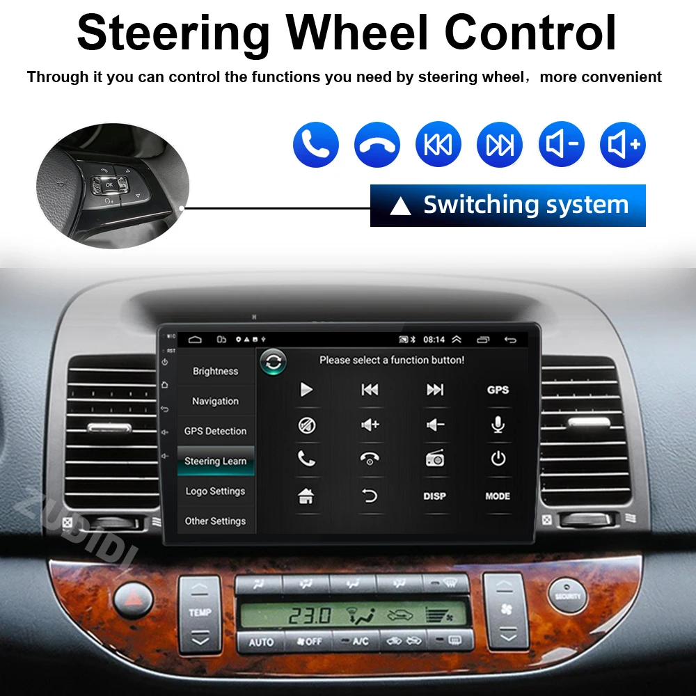2din Car Android 13 Carplay For Toyota Camry 2002 2003 2004 2005 2006 Video Radio Bluetooth Multimedia Player GPS Carplay DSP