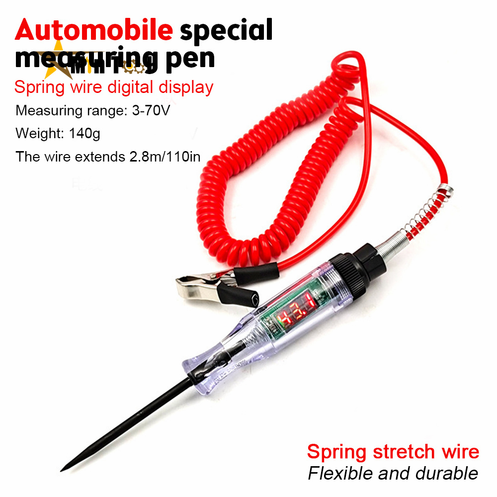 5-90V Car Truck Voltage Circuit Tester Digital Display Long Probe Pen Light Bulb Automobile Diagnostic Tools Auto Repair Tool