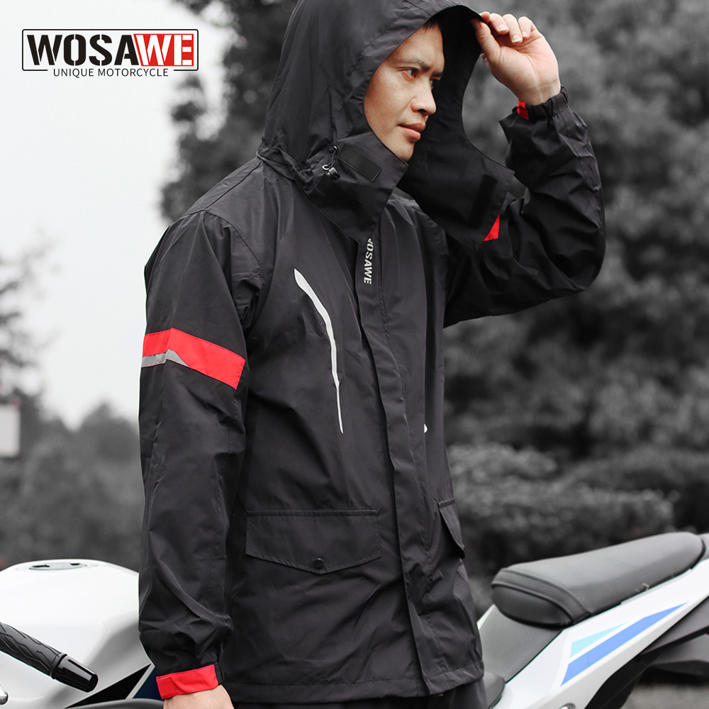WOSAWE Motorcycle Rider Raincoat Men Women Motocross Rain Coat Jacket Pants Waterproof Rider Rain Clothing Motorcyclist Rainwear