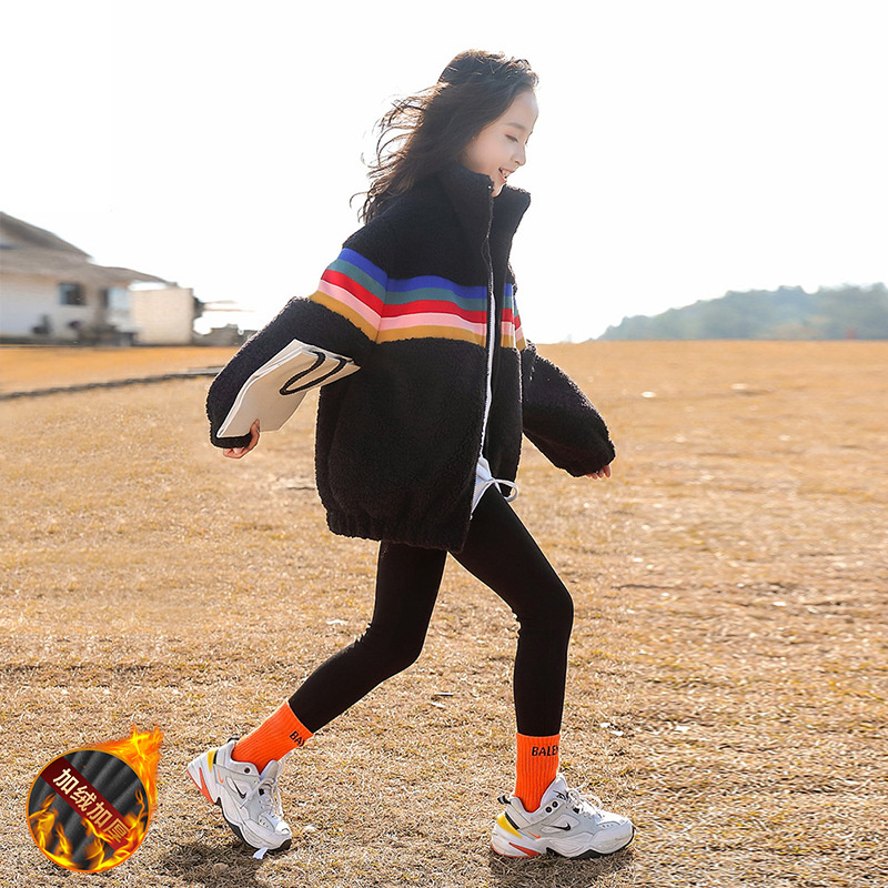 2023 Spring Girls Plush Jackets For 5-14 Years Old Teens Clothes For Teenage Girls Sports Outerwear Coat Autumn Kids Jackets