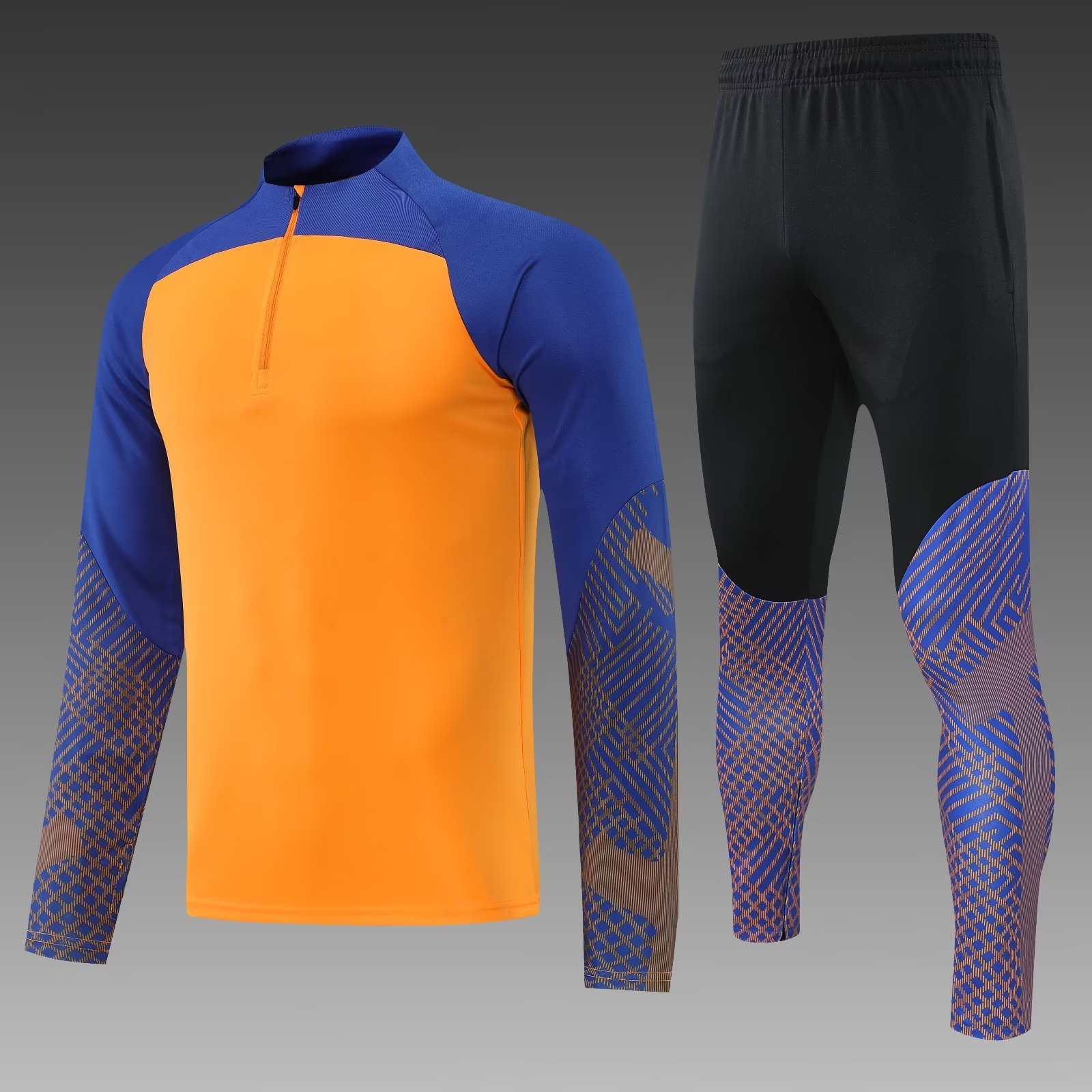Autumn and Winter Football Jersey Set Men's Long Half Zip Long Sleeve Football Training Jersey Customized Team Kit for Sports Ga
