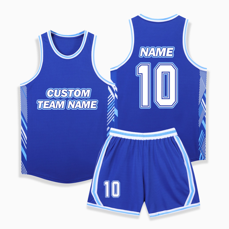 Youth Boys High School College Basketball Jersey Mens White And Blue Color Basketball Uniform With Numbers Name And Logo 240