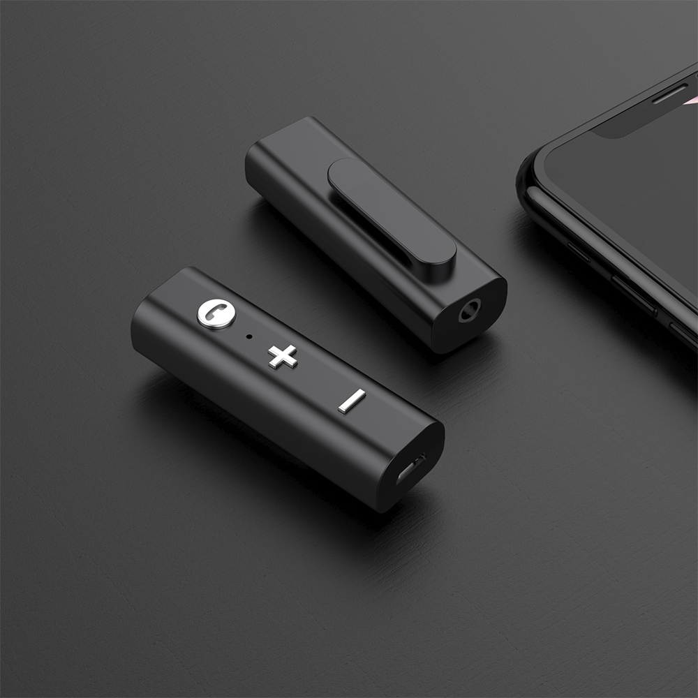 Audio Receiver Bluetooth 5.0 Adapter Collar Clip 3.5mm Jack Handsfree AUX For Wired Earphone