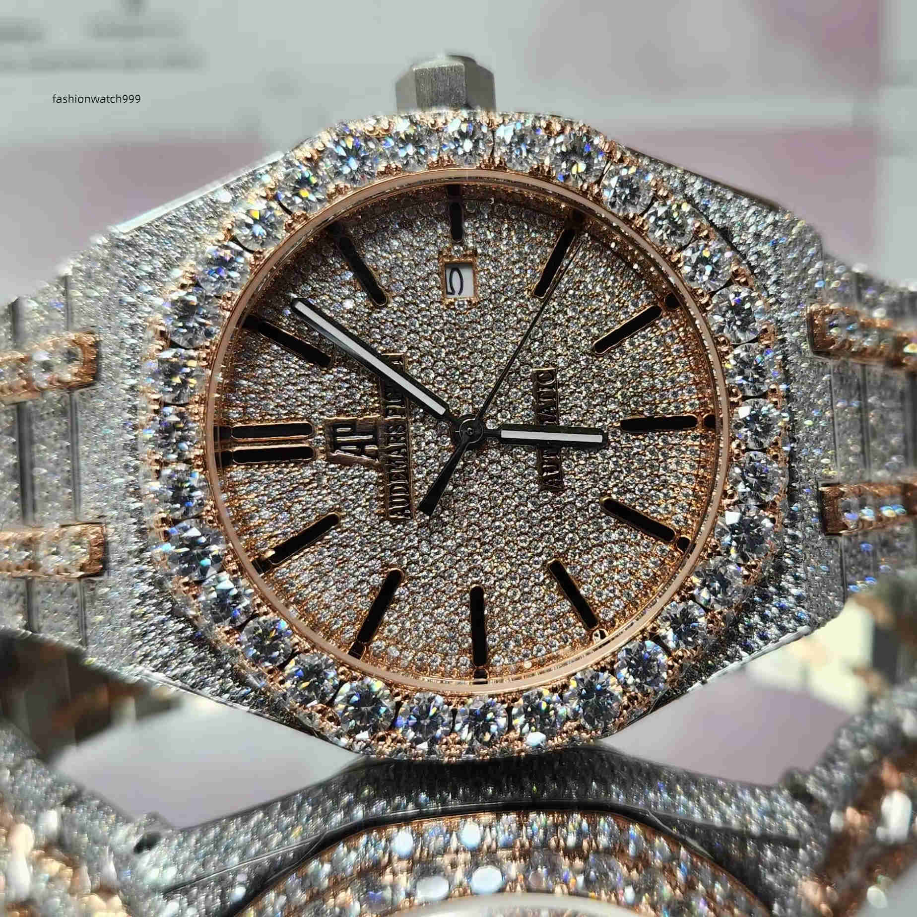 Moissanite Diamond Iced Out AP Watch Moissanite Wrist Analog Watch VVS Clarity Gift For Men Women Custom Watches