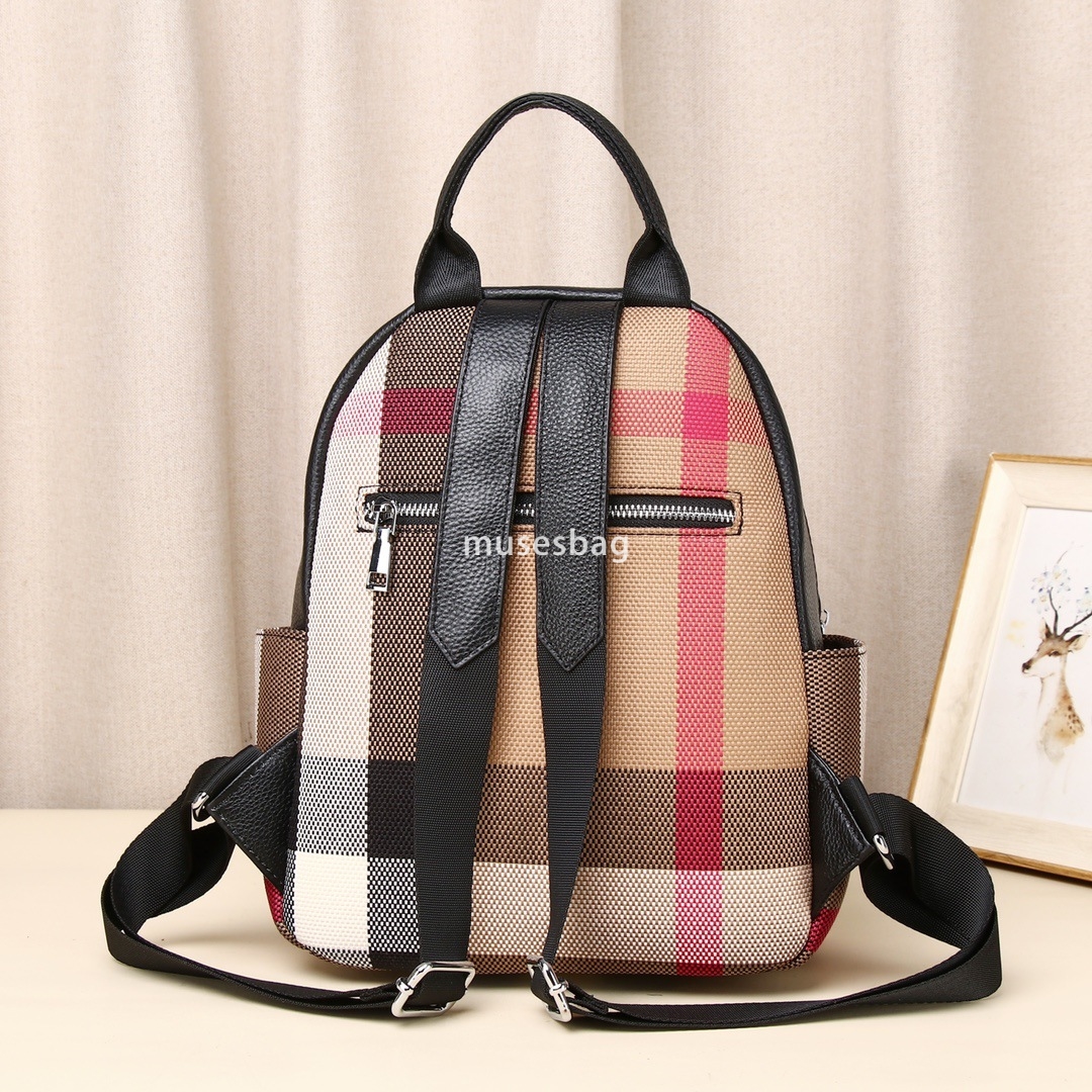 European and American retro leather canvas backpack women's new trendy crossbody bag small backpack commuting student party backpack
