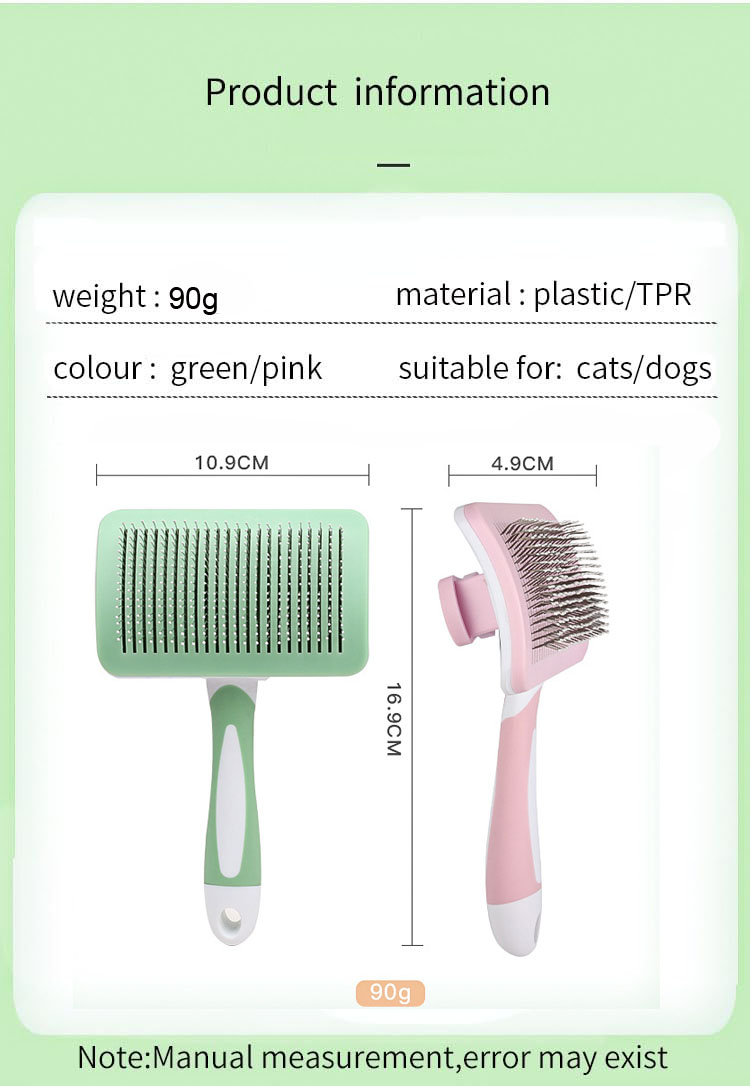 Big Pet Brush Self Cleaning Grooming Cat Dog Hair Brush Grooming Short Haired Cats Comb Short Hair Dogs Poodle Brush Grooming