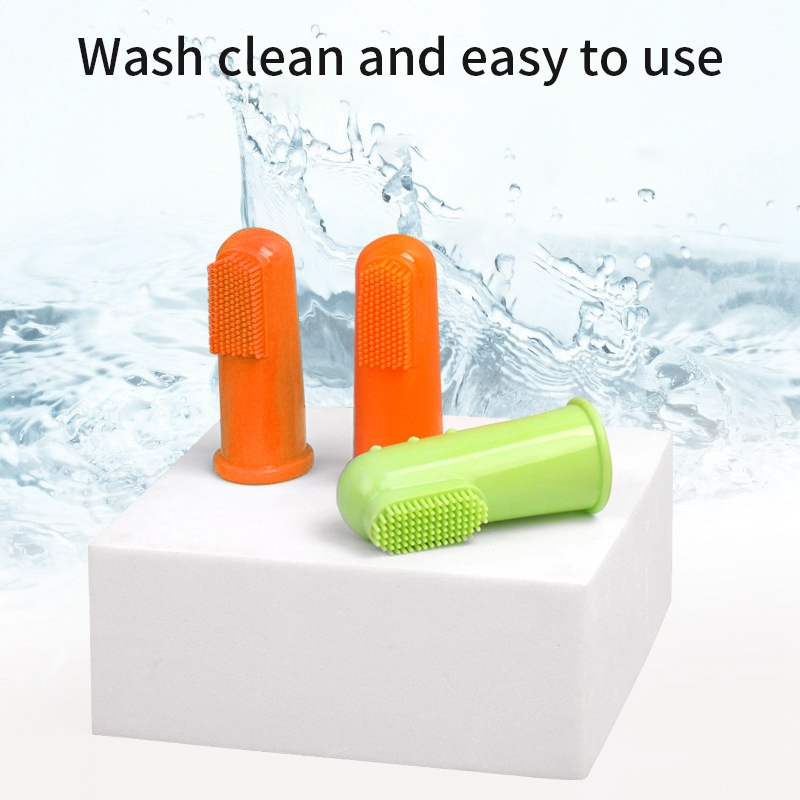 Soft Teeth Cleaning Finger Toothbrush Silicone Tooth Brush Tool Dog Teeth Cleaning Bad BreathCare Nontoxic Cat Grooming Supplies