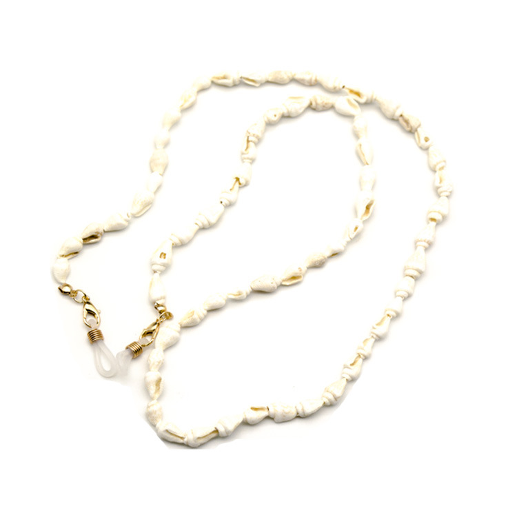 White Small Conch Shell Reading Glasses Chain Sunglasses Eyewears Cord Holder Neck Strap Rope Necklace Eyeglass String Lanyard
