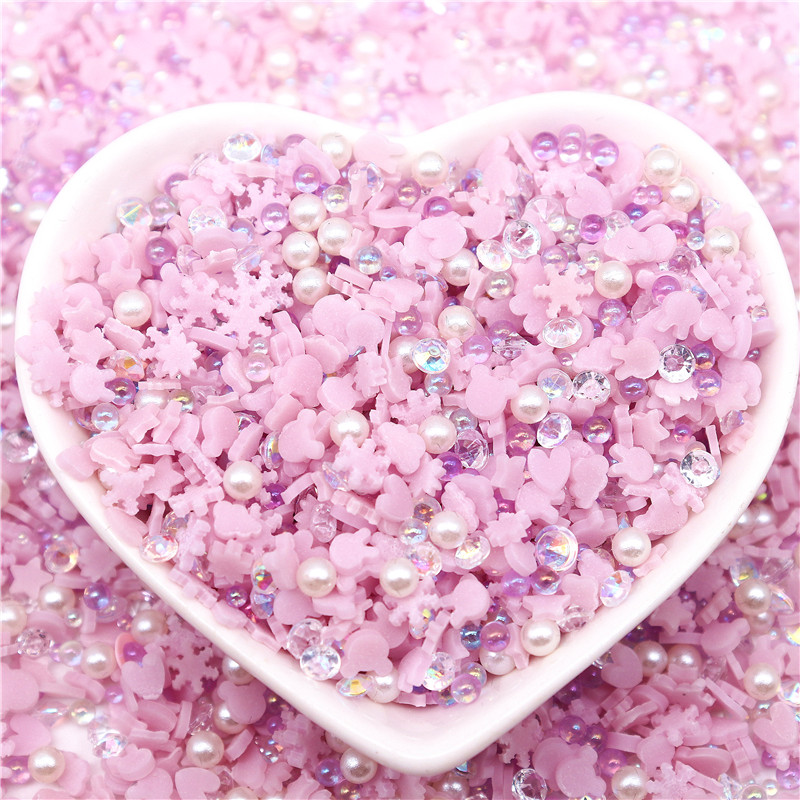 Nails Art Polymer Clay Diamond Pearl Beads Luminous Clay Mix Fluorescent Glow In The Dark DIY Crafts Slime Filling Accessories