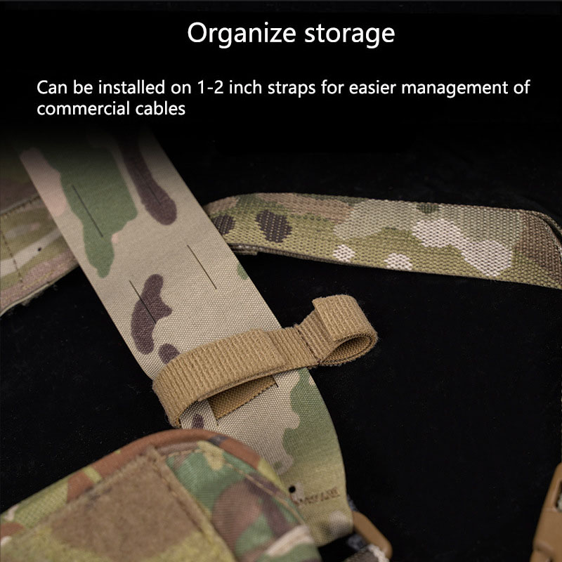 Outdoor Tactical Vest Accessories Radio PTT Cable Storage Magic Tape Cover Molle Mount