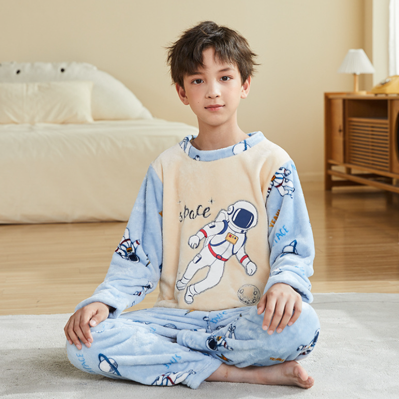 Boys Animals Cats Pajamas for 9 10 12 16 Years Children Sleepwear Teen Girl Fleece Night Suit Baby Homewear Pyjamas Kids Pijamas