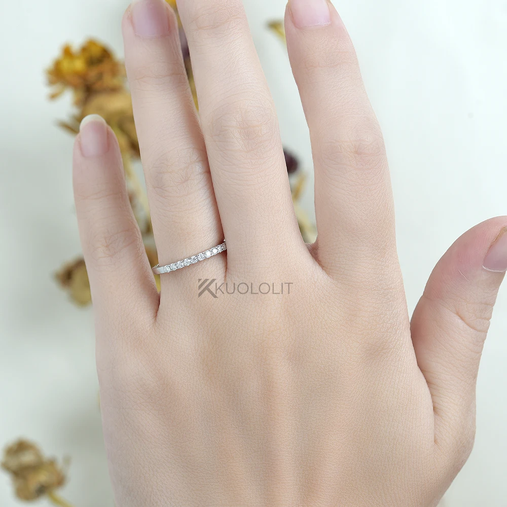Kuololit 0.3CTW Lab Grown Diamonds Rings for Women Men White Gold 18K 14K 10K 925Sliver Band Ring for Engagement Wedding Classic