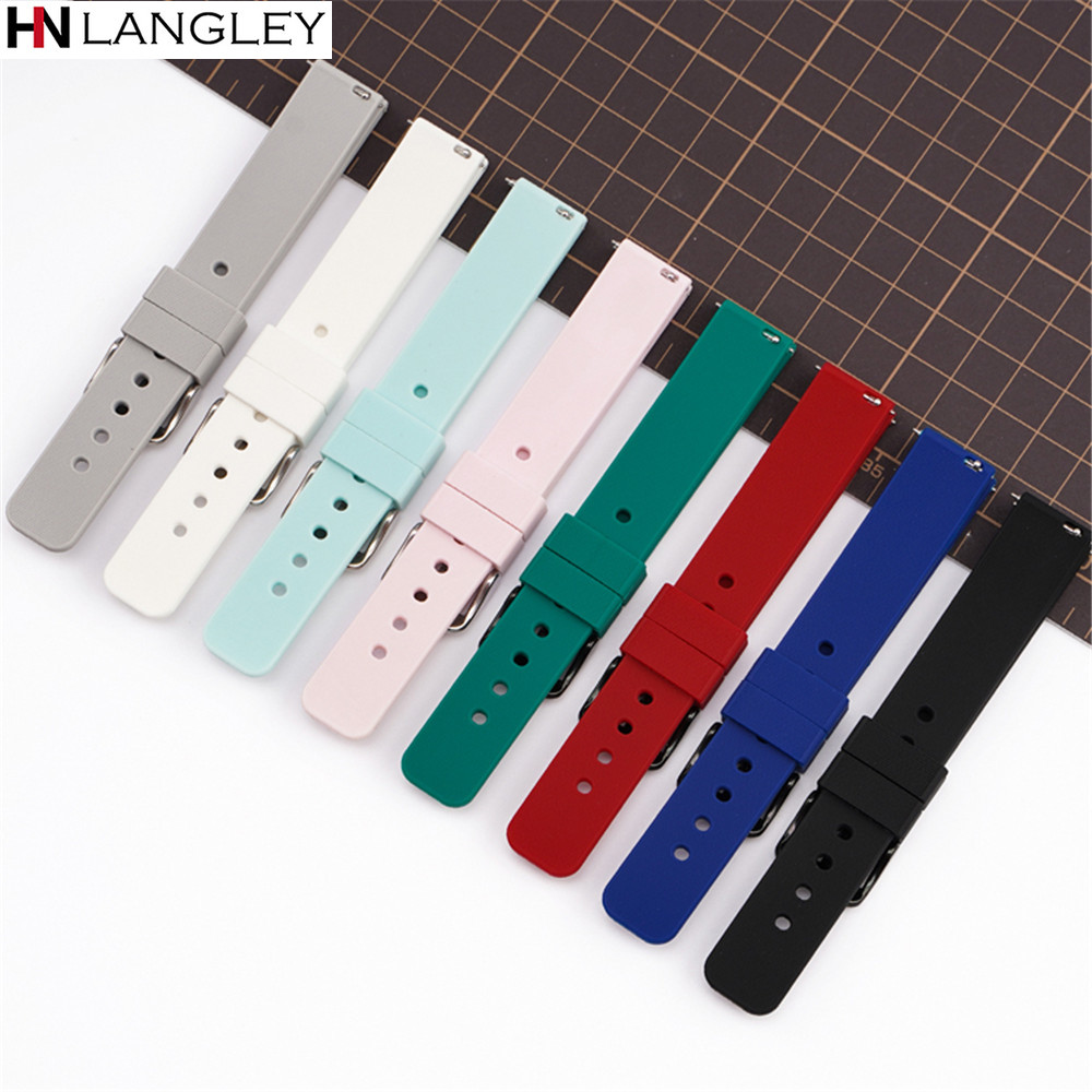 14/16/18/20/22/24 Mm Silicone Watch Band Quick Release Bracelet for Samsung Galaxy Watch4 Classic Watch3 Active All Size