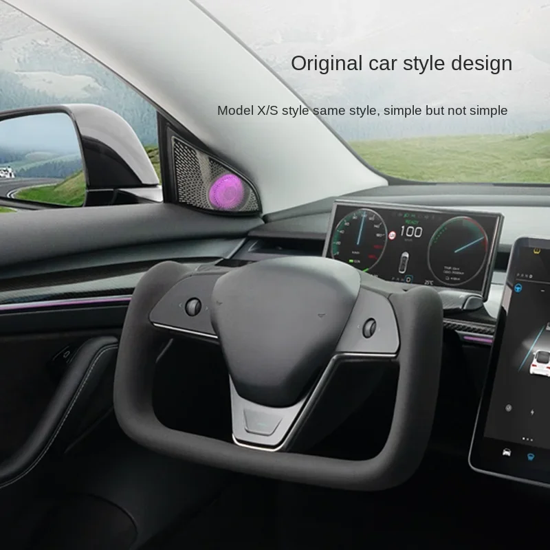 Yoke Steering Wheel 2.0 For Tesla Model 3/Y 370mm Heating Optional Personalized NAPP Leather Car Steering Wheel Accessories