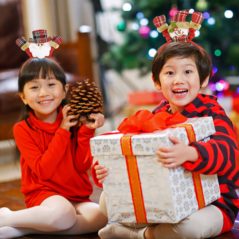 Christmas Headband Santa Claus Snowman Elk Antlers Headband 2024 Noel Navidad Hair Accessories Xmas Party Props Decor Kids Gifts