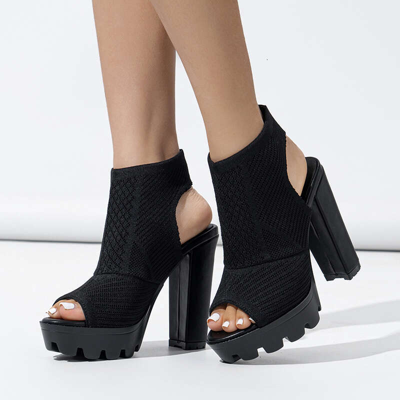 New Spring Winter Women Pumps Quality Buckle European Ladies Shoes PU High Heels Woman Boots Fast Delivery Platform