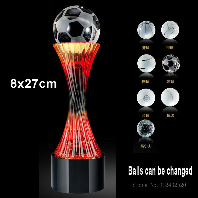 Customized Crystal Trophy, Sports Competition, Basketball, Football, Volleyball, Baseball, Table Tennis, Metal Trophy