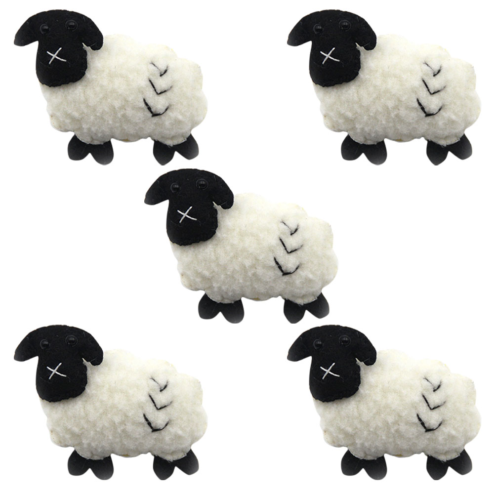 5 Pcs Key Chain Pendant Keychain DIY Craft Sheep Miniature Felt Crafts Car Accessories Kids Holder Handmade Wool
