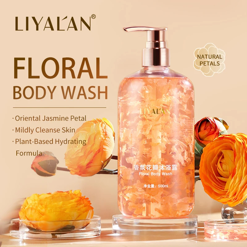 500ml Floral Body Wash Gentle Clean Soften Nourish Skin Hydrating Lasting Fragrance Shower Gel Jasmine Petal Bubble Shower Gel 240629