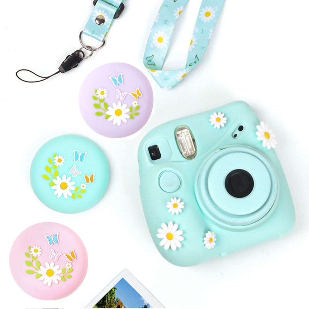 Instant Camera Lens Cap Colorful Silicone Soft Daisy Case Protective Cover for Fujifilm Instax Mini7+/11 Photography Accesoriesb