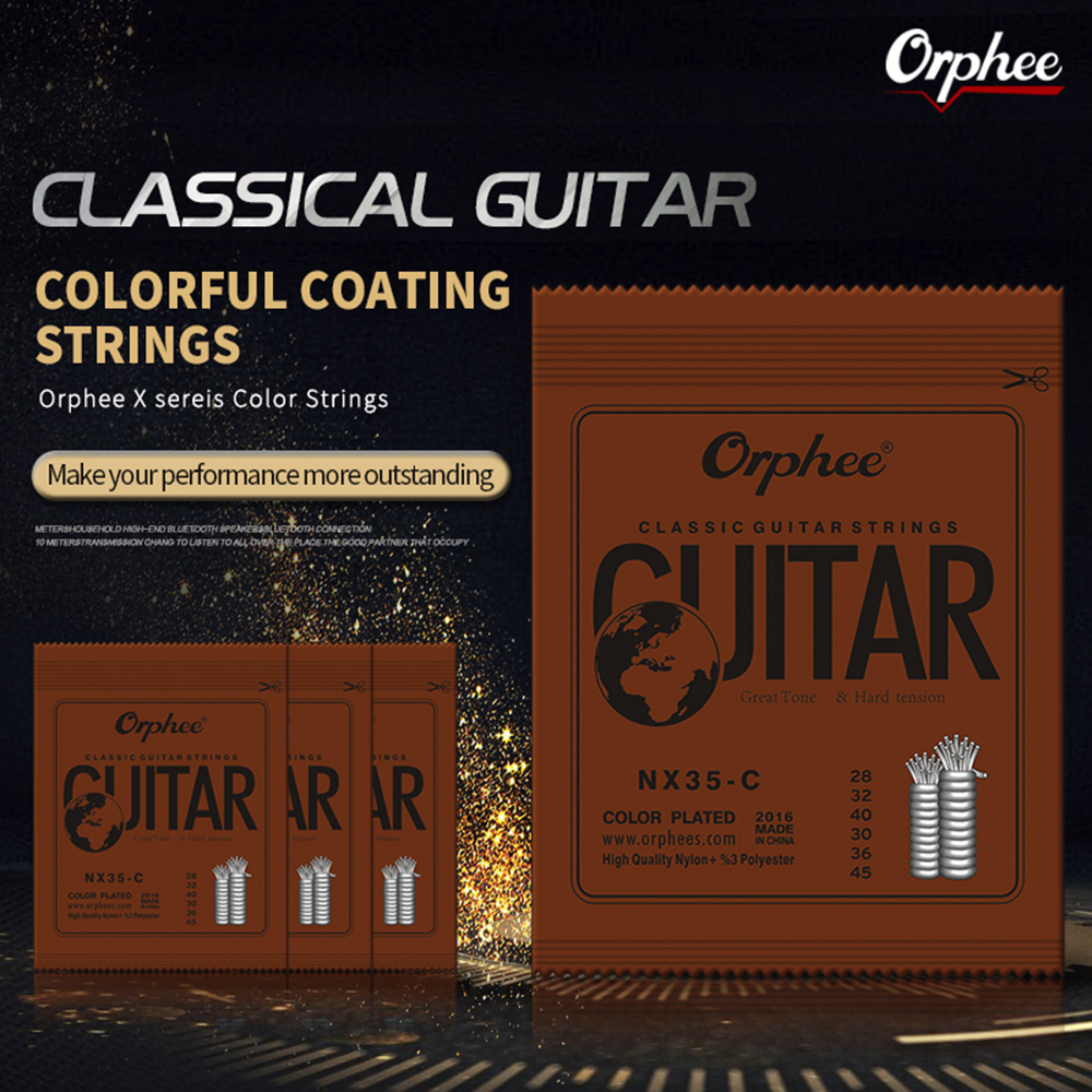 Orphee 6Pcs/Set Classical Guitar Strings NX35C Rainbow Colorful Multi Color Guitar String For Classical Guitar Accessories Parts
