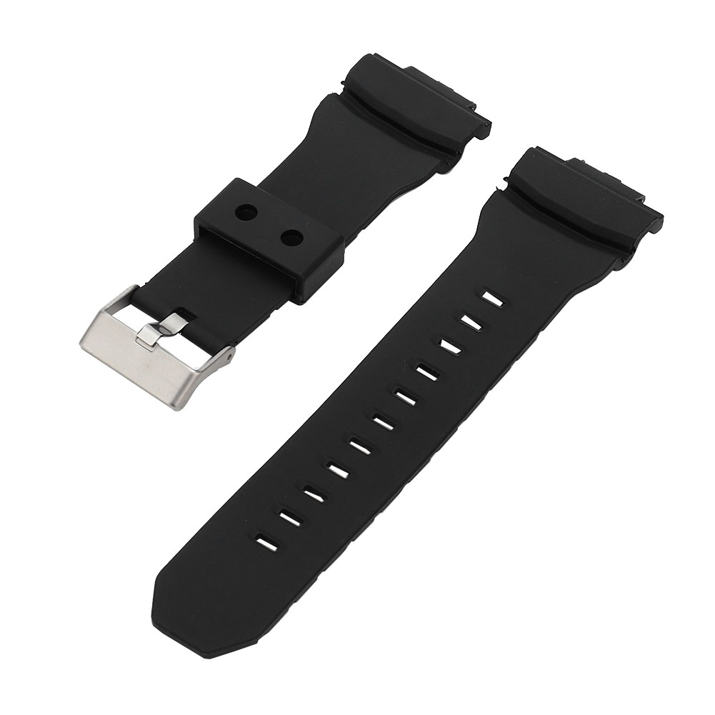 PU Leather Black Watch Strap Watchband with Adjustable Strap Buckle Fits for GA150 GA200 GA300 GLX Watch Accessory Part