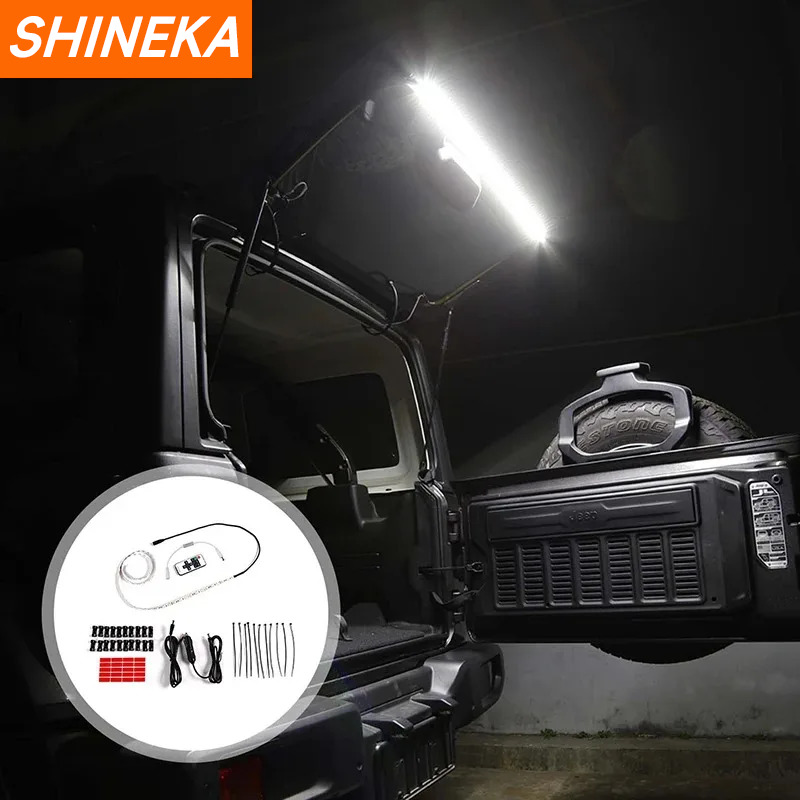 SHINEKA Tailgate Trunk Glass Lift Gate Light Bar with Remote Control for Jeep Wrangler TJ JK JL 1997-2023 Interior Accessories