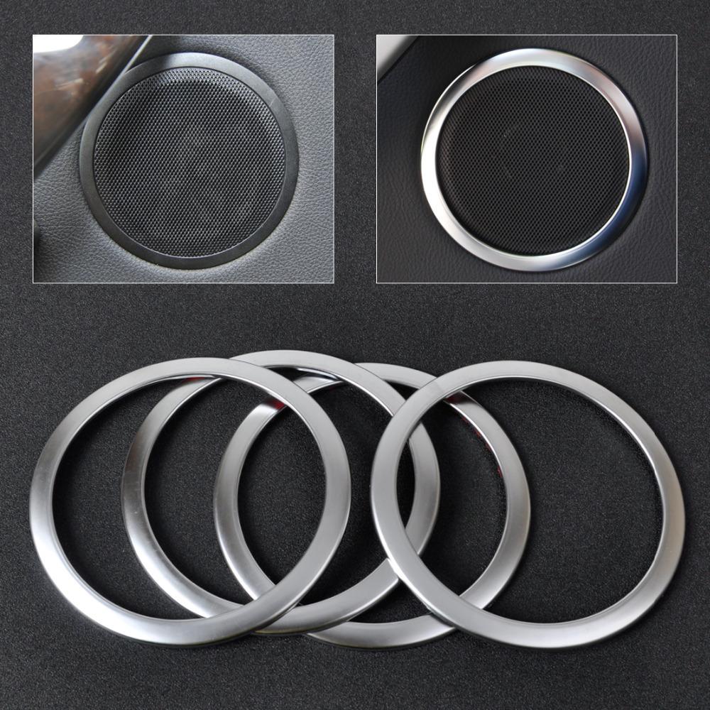 CITALL 4Pcs car-styling Chrome Silver Interior Door Stereo Speaker Sound Trim Cover Ring For BMW 3 Series F30 F34 320 335 2012