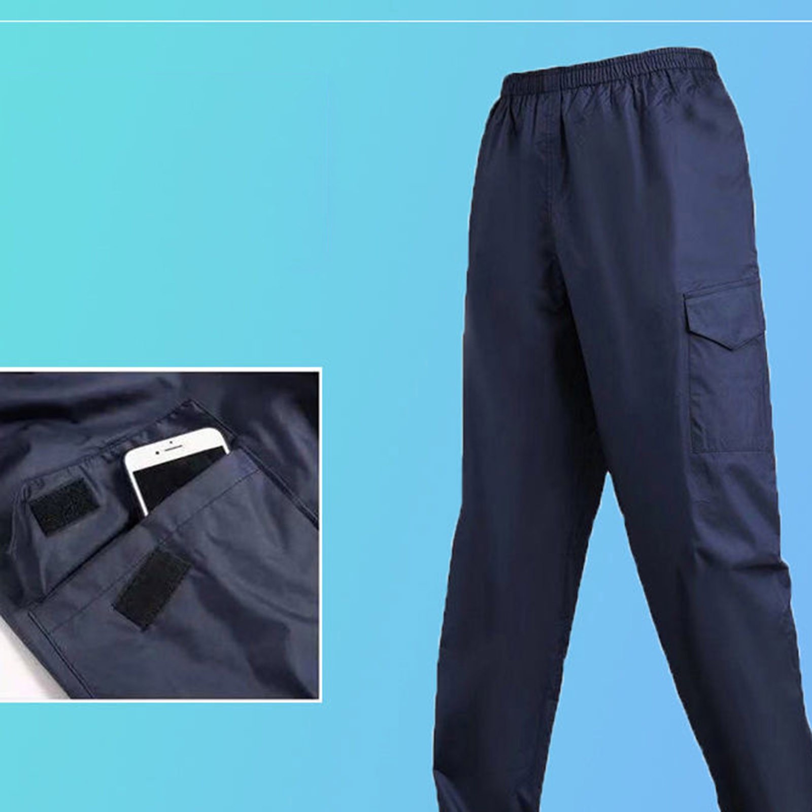 Men's Cycling Pants Waterproof Rain Cover Thickened Double Layer Trousers For Male Bike Bicycle Motorcycle Finishing Breathable