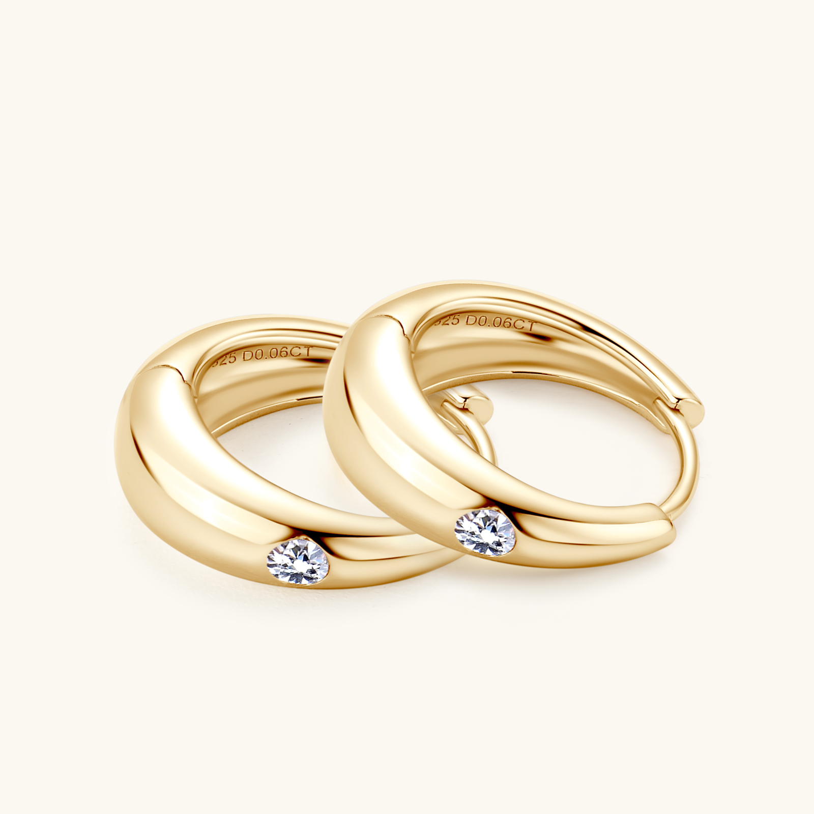 Sweetrain 2.5mm Moissanite Hoop Earrings For Women 925 Sterling Silver Plated Gold Huggie Hoops Earring 2023 Trend Fine Jewelry