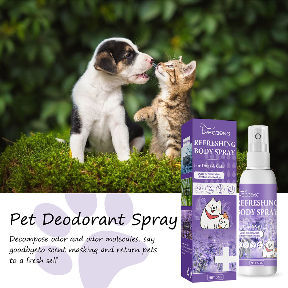 Lavender Oil Dog Deodorizer Spray Pet Deodorant Spray Remove Odor 50ml Feces Cleaning Deodorant Pet Supplies for Dogs Cats