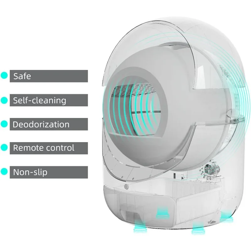 Cat Litterbox - Never Scoop Litter Again - AUT Cat Litter Box with APP Control & Safe Alert & Smart Health Monitor