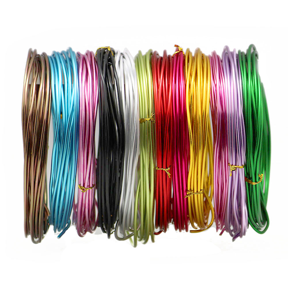 3~5meter/lot Gauge Anodized Artistic Round Aluminum Craft Wire 1/1.5/2/2.5mm Bright Gold Silver Colored Jewelry Soft Metal Wire