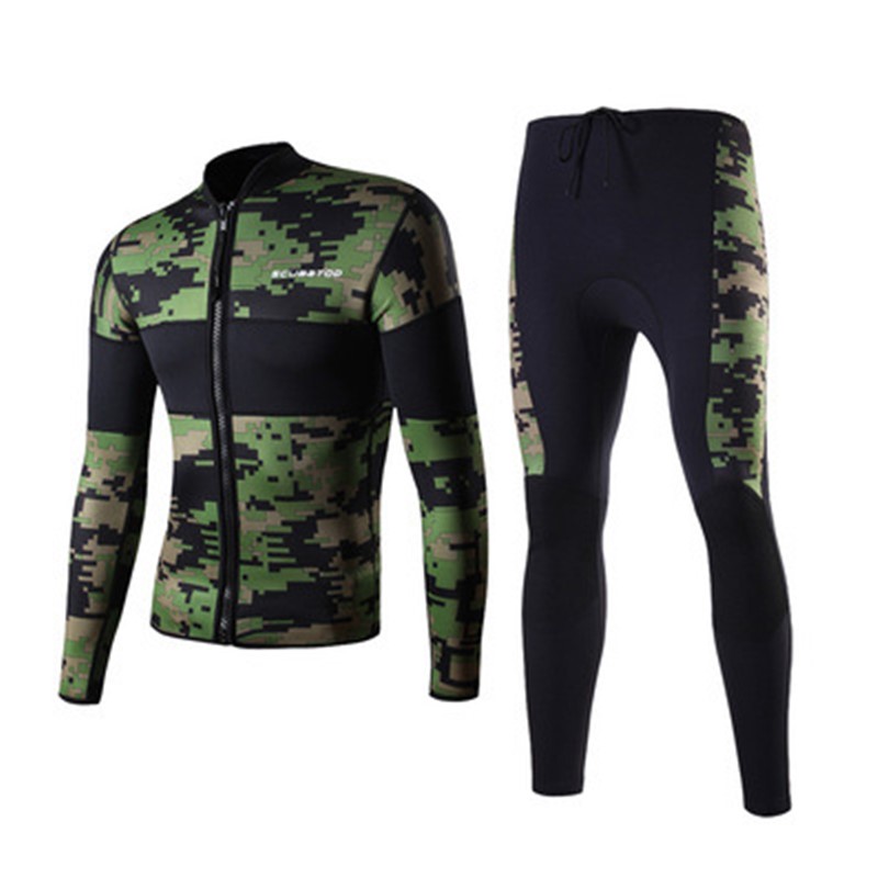 2.5mm Freedive Wetsuit Neoprene Split Cool Diving Suit Men Long Sleeve Thermal Surfing Swimsuit Scuba Surfing Fishing Suit Male