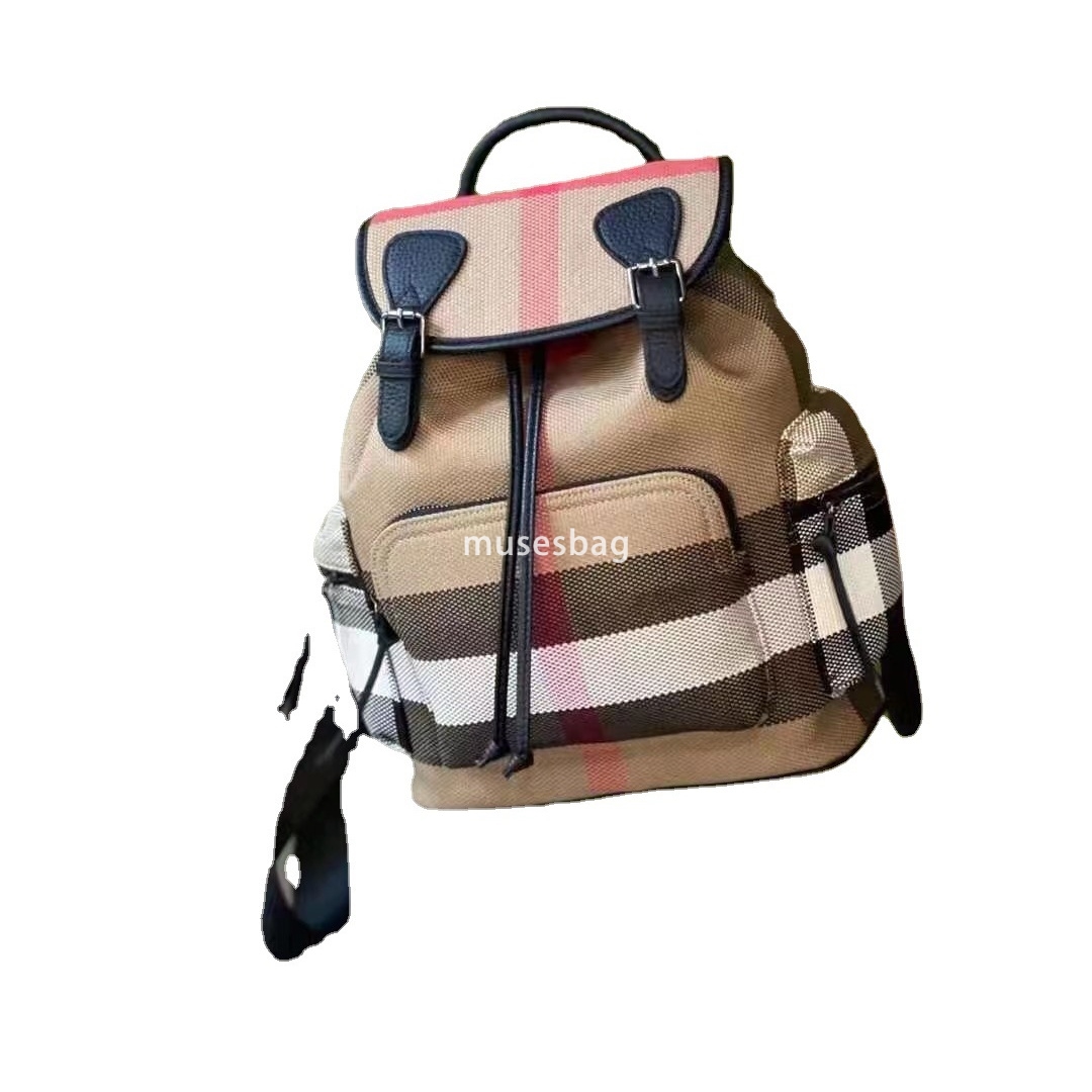 Checkered women's backpack new style backpack trendy and fashionable women's bag Korean version large capacity casual zipper small and fresh