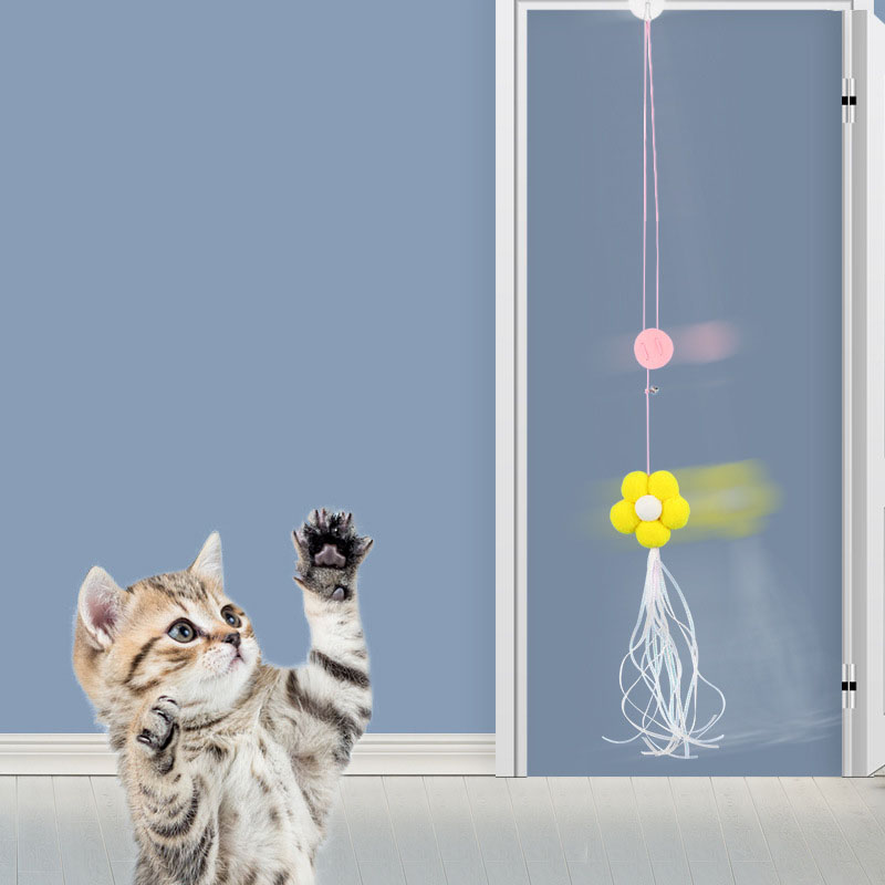 Funny Cat Toys Hanging Retractable Elastic Rope Swing Hanging Door Windows Interactive Toys Playing Indoors Pet Supplies