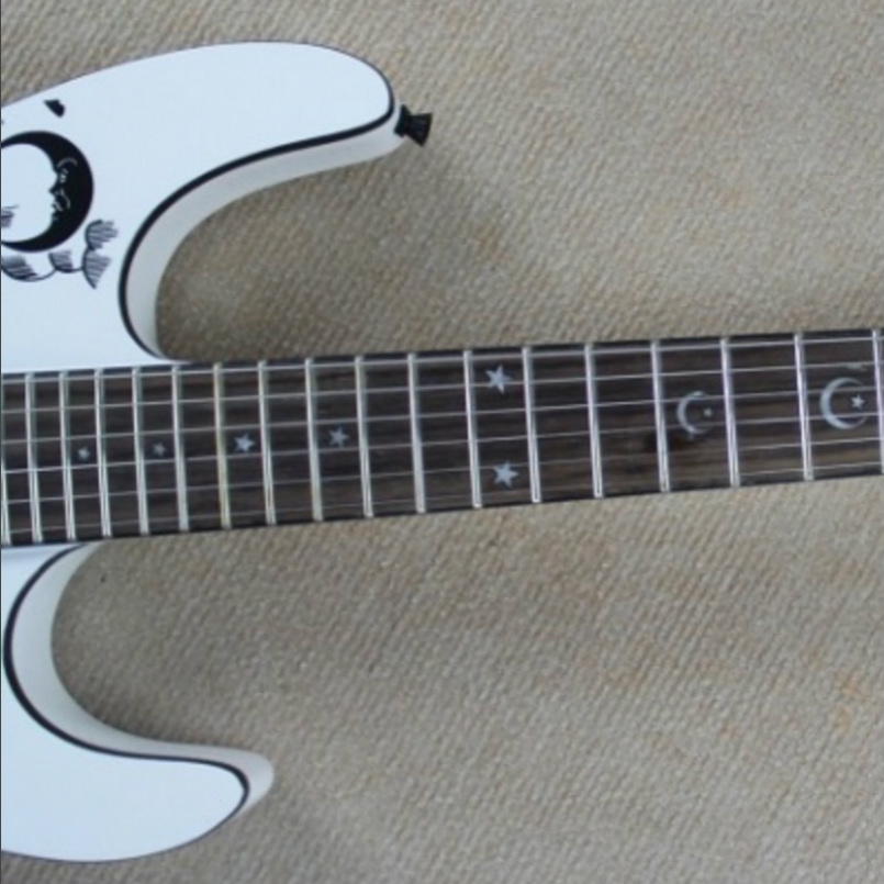 New!!! Top White Color ,Personality Pattern, Kirk Hammett Ouija Electric Guitar,