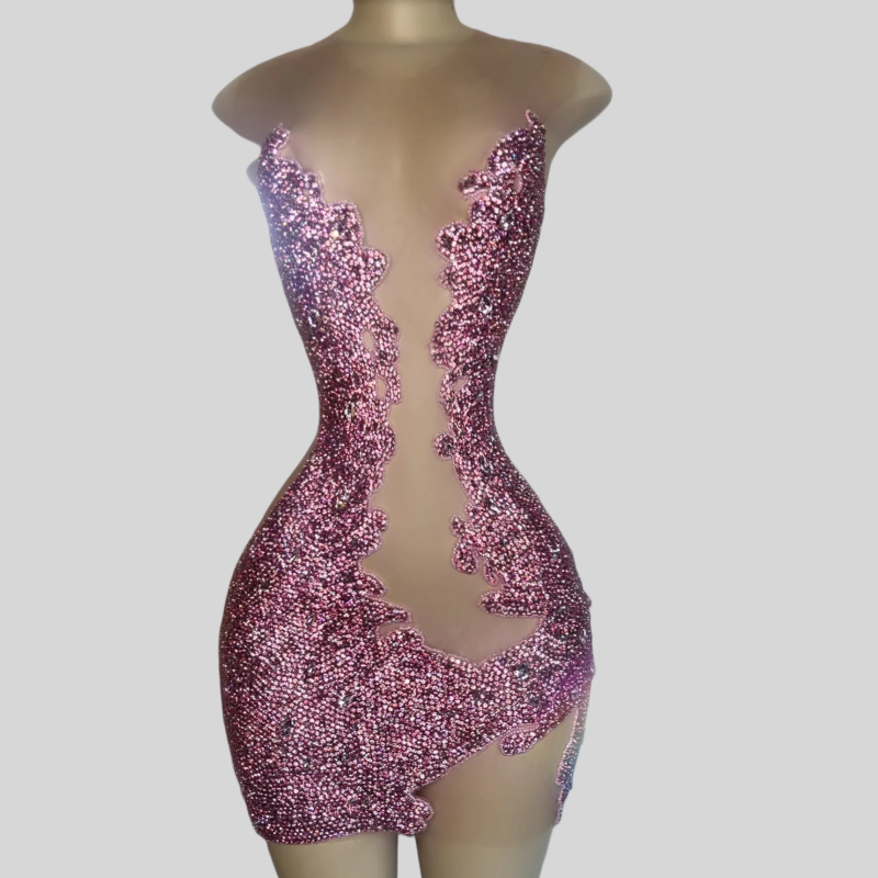 Luxury Sexy Short Prom Dresses For Black Girls See Through African American Cocktail Dresses Birthday Party Homecoming Gowns