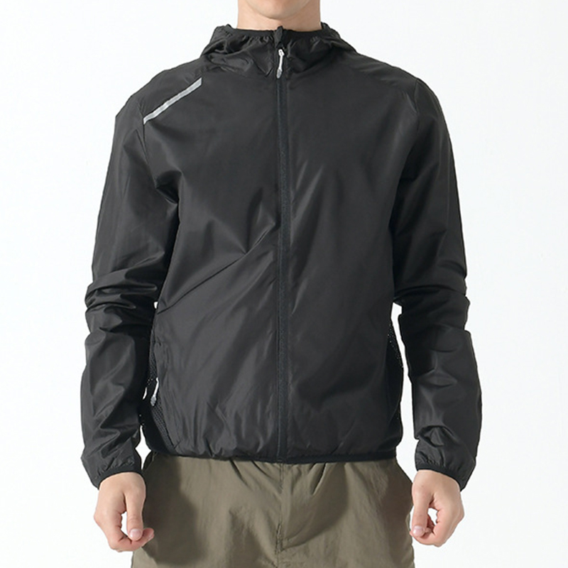 US Men's Summer Jackets Outdoor Ultra-light Waterproof Hiking Soft Shell Reflective Hooded Fishing Jacket Sunscreen Clothing Men