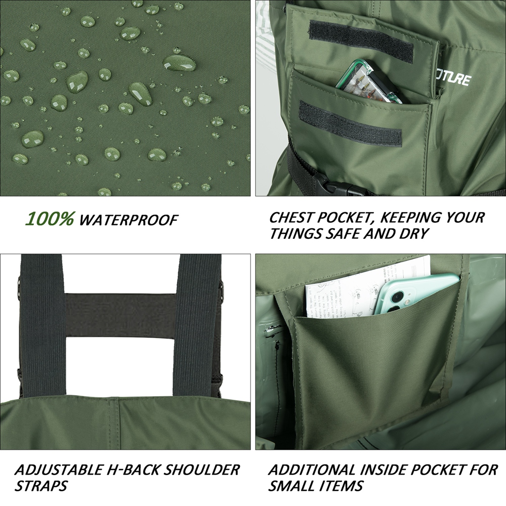 Goture Kid Fishing Waders 100% Waterproof Chest Fishing Pants 2-9 Years Old Children Wader Girl Boys Fishing Suit with Boot