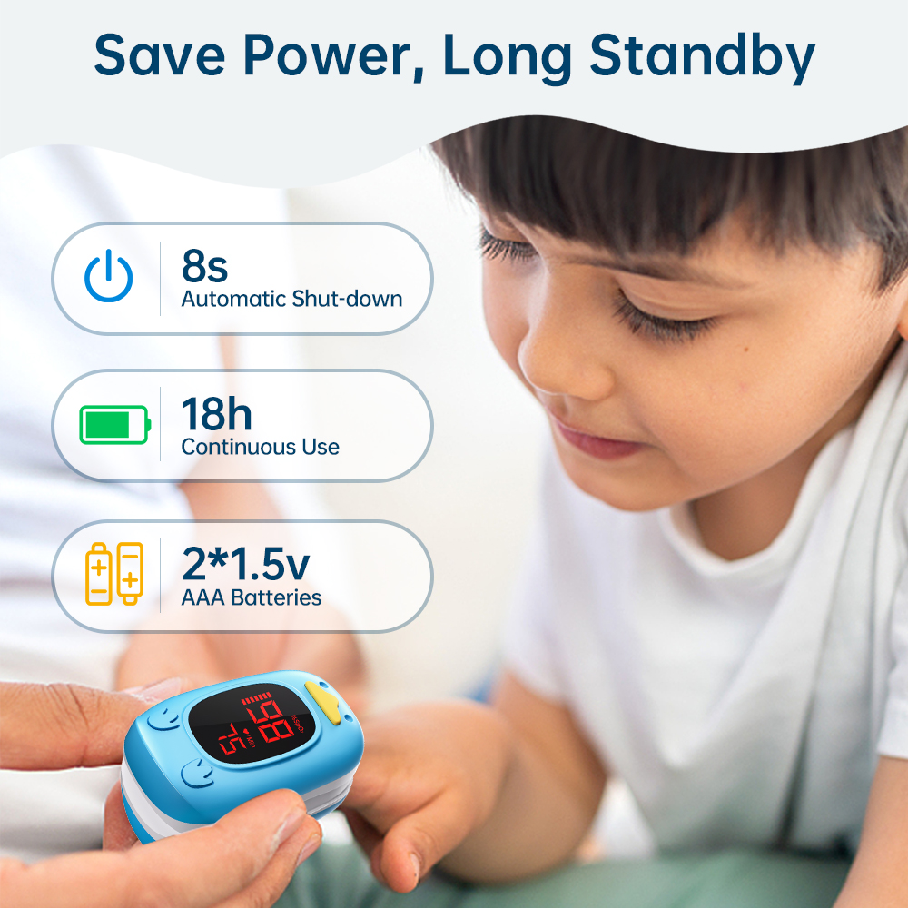 HealthTree Kid Finger Pulse Oximeter Pediatric Oximetro De Dedo SpO2 Pulsioximetro for Baby Child Children LED