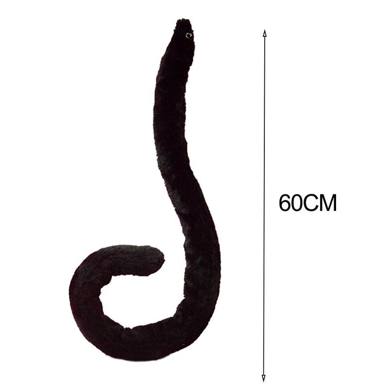 1pcs Cosplay Cat Tail Toy Plush Tail Halloween Cosplay Prop Costume Black/white Halloween Tail Party Cat Plush Toy Fox Cosplay