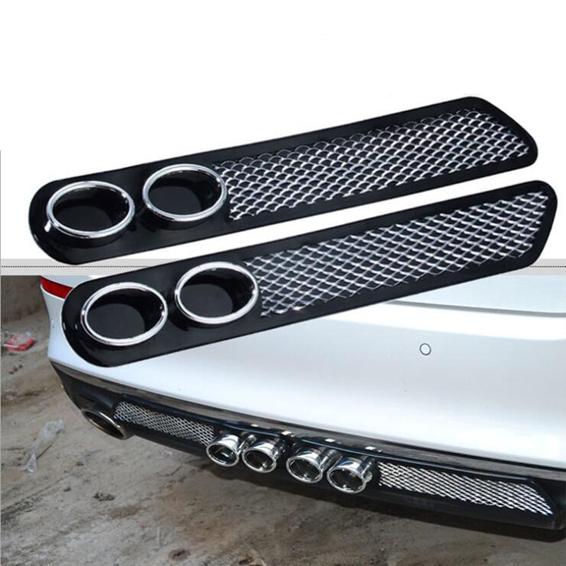 ABS Rubber Dummy Dual Exhaust Pipe Stickers Car Styling 2Pcs/Set Accessory Exhaust Muffler Tip Pipe Auto Accessories