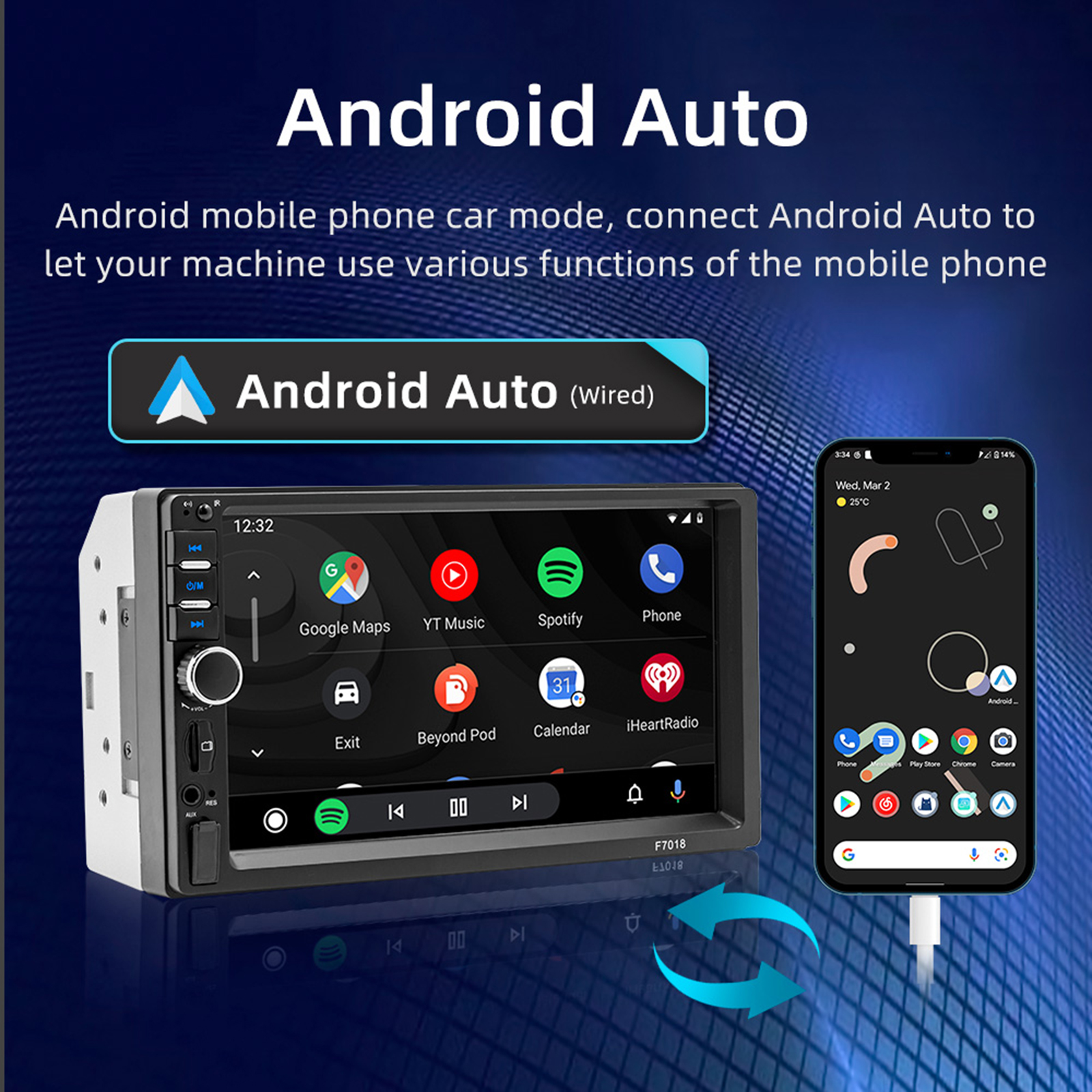 2Din 7018C Car MP5 Player 7 Inch Multimedia Video Player Universal Auto Stereo GPS MAP CarPlay Android Auto Car Radio