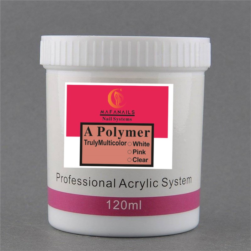 1Pot 120ml Nail Acrylic Powder 4Oz White/Pink/Clear EMA Polymer Crystal Dust for Manicure Builder/Dipping/Carving Nail Extension