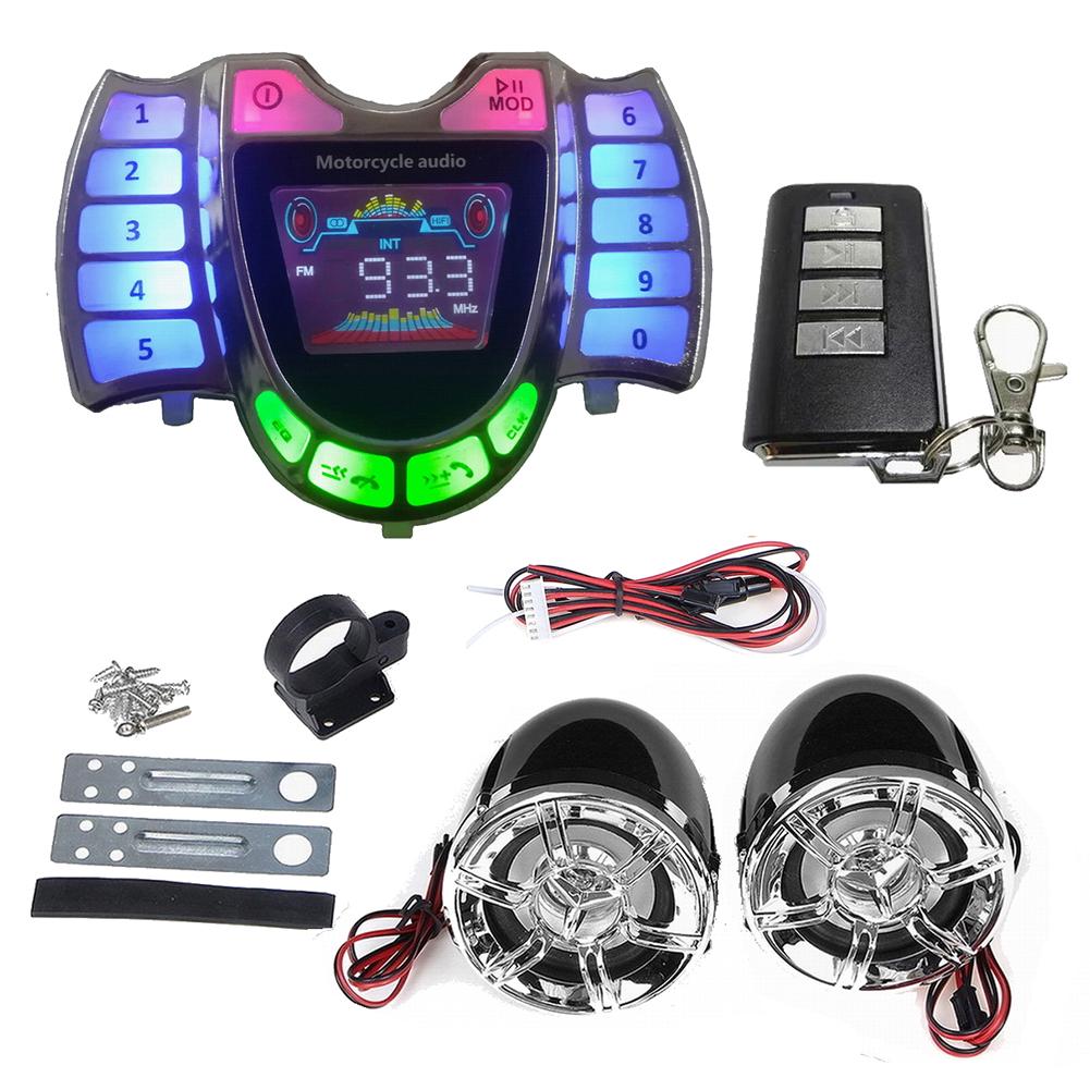 Motorcycle Bluetooth Speaker Cell Phone Fast Charging Dialing Phone Bluetooth Audio Waterproof MP3 Audio System TF AUX Radio