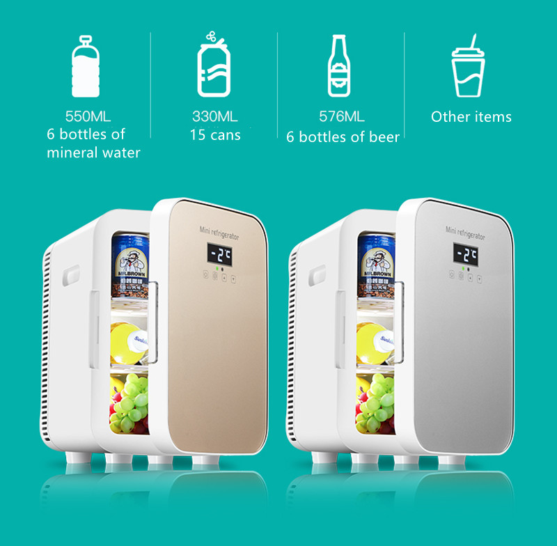 Car Fridge Beverage Cooler Portable Mini Fridge Freezer Drink Makeup Skin Care for Autos/home Refrigerator Car Small Fridges