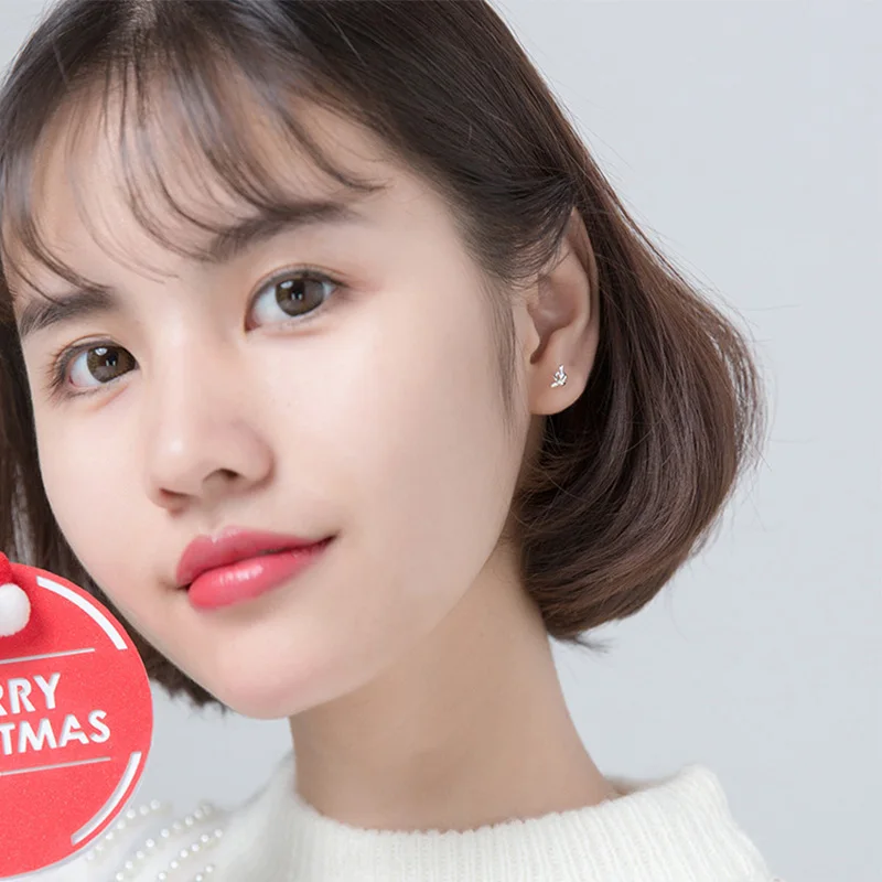 TrustDavis Real 925 Sterling Silver Knot Screw Stud Earrings For Women Children Baby Girls Kids Mini Minimalist Jewelry DA1870