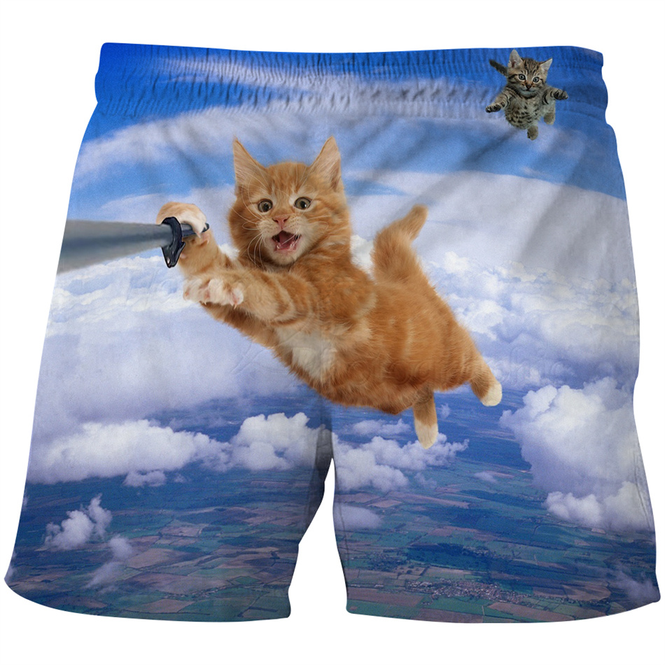 Kids Baby Galaxy Animal Cat Pizza 3D Print Beach Shorts For Boys Girls Summer Children Casual Swimming Clothes Dry Quickly Pants